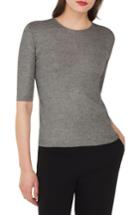 Women's Akris Elbow Sleeve Silk & Wool Sweater - Black