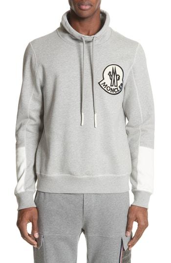 Men's Moncler Maglia Cowl Neck Sweatshirt - Grey