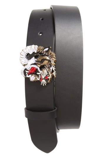 Men's Gucci Tiger Buckle Belt 0 Eu - Black