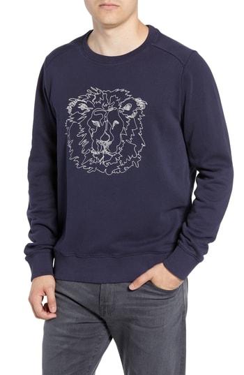 Men's Bonobos Slim Fit Lion Embroidered Sweatshirt - Blue