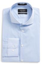 Men's Nordstrom Men's Shop Extra Trim Fit Patterned Dress Shirt .5 32/33 - Blue