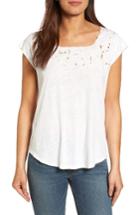 Women's Nydj Cutout Detail Embroidered Tee
