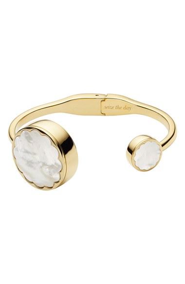Women's Kate Spade New York Mother Of Pearl Hinge Bangle Activity Tracker, 26mm