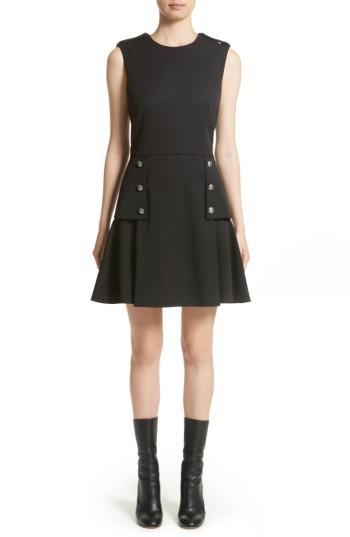 Women's Alexander Mcqueen Military Peplum Dress Us / 46 It - Black