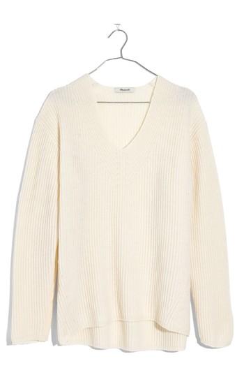 Women's Madewell Woodside Pullover Sweater, Size - White