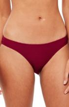 Women's Topshop Ribbed High Leg Bikini Bottoms Us (fits Like 0) - Burgundy