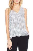 Women's Vince Camuto Pleat Front Geo Print Blouse - White