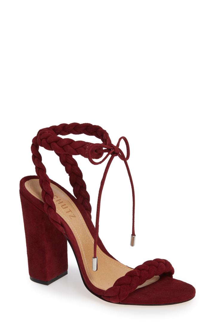 Women's Schutz Lainna Braided Strap Sandal .5 M - Red