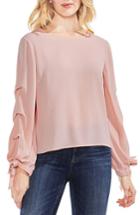 Women's Vince Camuto Tiered Tie Cuff Crepe Blouse, Size - Pink
