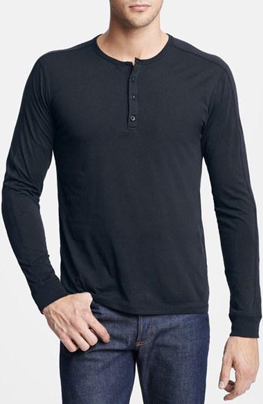 Men's Vince Long Sleeve Knit Henley - White