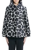 Women's Sara Battaglia Giraffe Jacquard Hooded Jacket Us / 38 It - Black