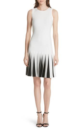Women's Milly Pleated Contrast Drop Waist Dress - White