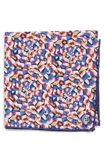 Men's Armstrong & Wilson Colorful Web Cotton Pocket Square, Size - Blue