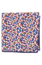Men's Armstrong & Wilson Colorful Web Cotton Pocket Square, Size - Blue