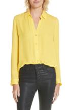 Women's L'agence Silk Shirt, Size - Yellow