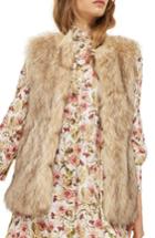 Women's Topshop Faux Fur Vest Us (fits Like 0) - Brown