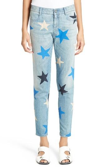 Women's Stella Mccartney Star Print Crop Boyfriend Jeans