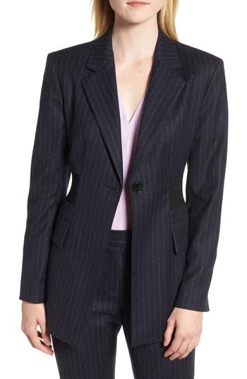 Women's Lewit Chalk Stripe Blazer - Blue