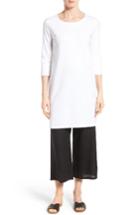 Women's Eileen Fisher Stretch Organic Cotton Jersey Tunic, Size - White