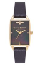 Women's Olivia Burton Beehive Leather Strap Watch, 20mm