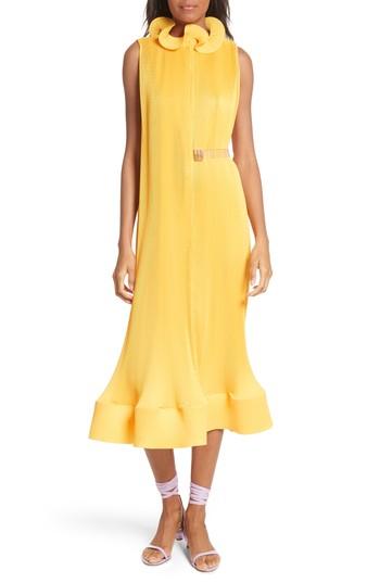Women's Tibi Assymetrical Belted Dress - Orange