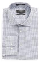 Men's Nordstrom Men's Shop Extra Trim Fit Non-iron Check Dress Shirt .5 32/33 - Blue
