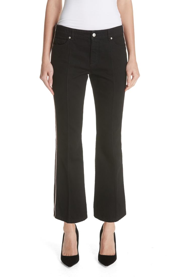 Women's Alexander Mcqueen Stripe Kickback Denim Pants