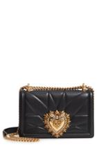 Dolce & Gabbana Medium Devotion Leather Shoulder Bag - Black