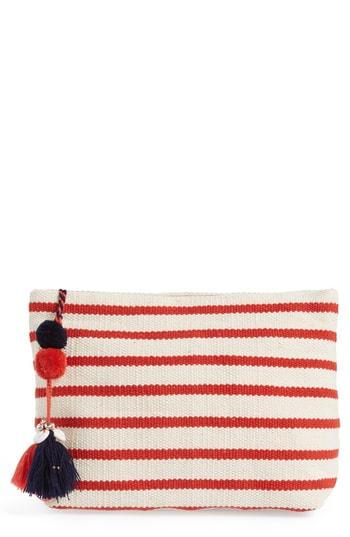 Shiraleah Montauk Woven Zip Pouch - Red