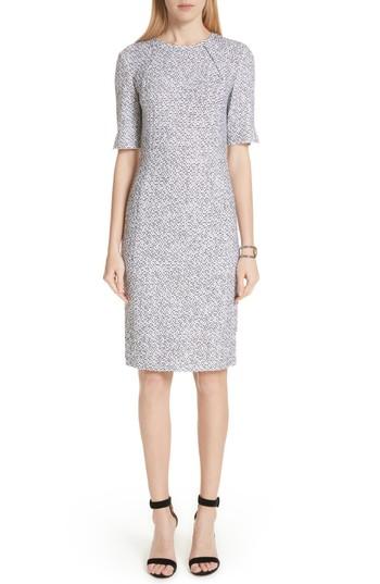 Women's St. John Collection Olivia Boucle Knit Dress - White