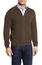 Men's Bugatchi Zip Sweater, Size - Brown