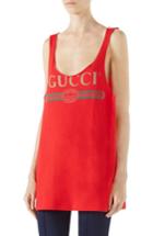 Women's Gucci Logo Jersey Tank, Size - Red