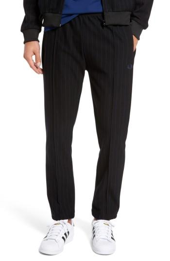 Men's Fred Perry Pinstripe Jogger Pants - Black
