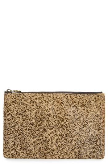 Women's Madewell The Leather Pouch Clutch In Genuine Calf Hair - Brown