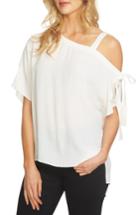 Women's 1.state One-shoulder Tie Sleeve Blouse, Size - Ivory