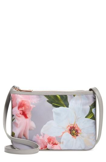 Ted Baker London Chatsworth Bloom Nylon Crossbody Bag - Grey