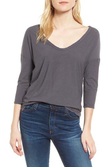 Women's James Perse V-neck Tee - Grey