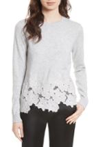 Women's Ted Baker London Jaya Lace Hem Sweater - Grey