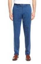 Men's Hiltl Peaker Flat Front Stretch Cotton Trousers Eu - Blue