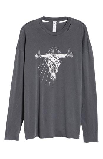Women's Alchemist Tombstone Distressed Long Sleeve Tee - Black
