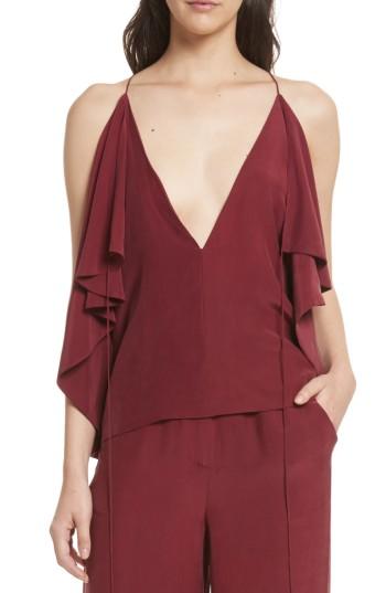 Women's Robert Rodriguez Drape Silk Satin Cami - Red