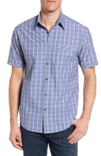 Men's James Campbell Watson Regular Fit Short Sleeve Sport Shirt - Blue