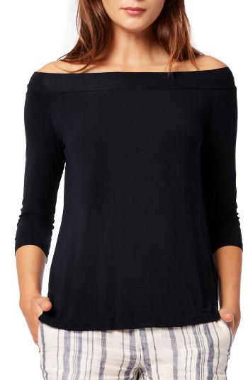 Women's Michael Stars Off The Shoulder Tee, Size - Black