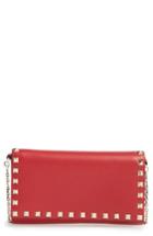 Women's Valentino Rockstud Wallet On A Chain - Red