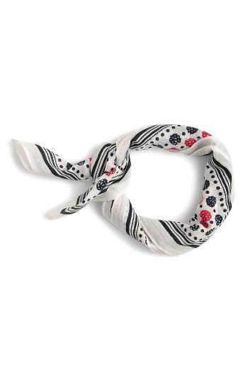 Women's J.crew Berry Print Bandana, Size - Ivory
