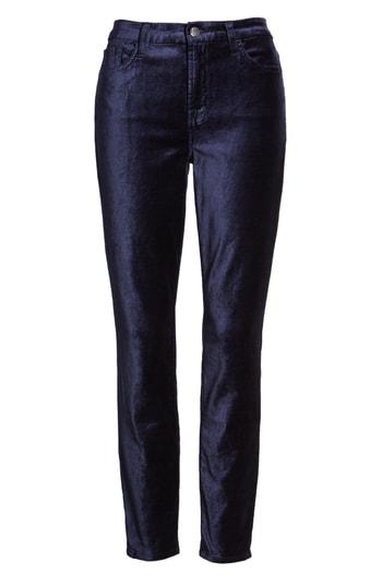 Women's Jen7 Velvet Ankle Skinny High Waist Pants - Blue
