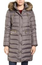 Women's Michael Michael Kors Down Parka With Faux-fur Trim - Grey