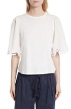 Women's See By Chloe Lace Trim Tee - White
