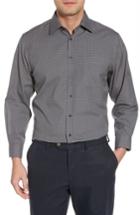 Men's Nordstrom Men's Shop Smartcare(tm) Traditional Fit Check Dress Shirt 32/33 - Black