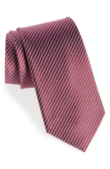 Men's Nordstrom Men's Shop Bucaro Micro Pattern Silk Tie, Size - Red
